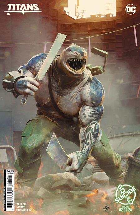 Titans #7 Cover F Bjorn Barends Suicide Squad Kill Arkham Asylum King Shark Card Stock Variant