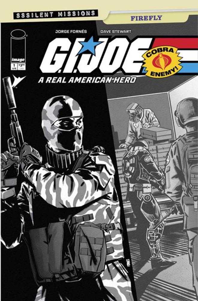 G.I. Joe A Real American Hero Sssilent Missions Firefly #1 (One Shot) Cover C 1 in 10 Jorge Fornes Black & White Variant
