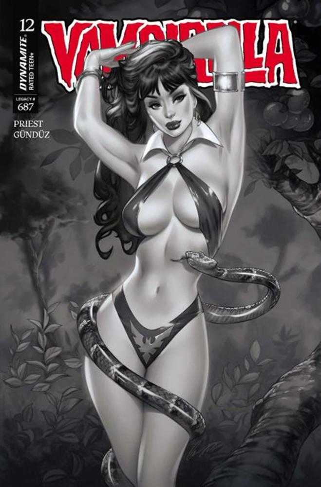 Vampirella #12 Cover N Inc 1:7 Elias Chatzoudis Black & White Variant