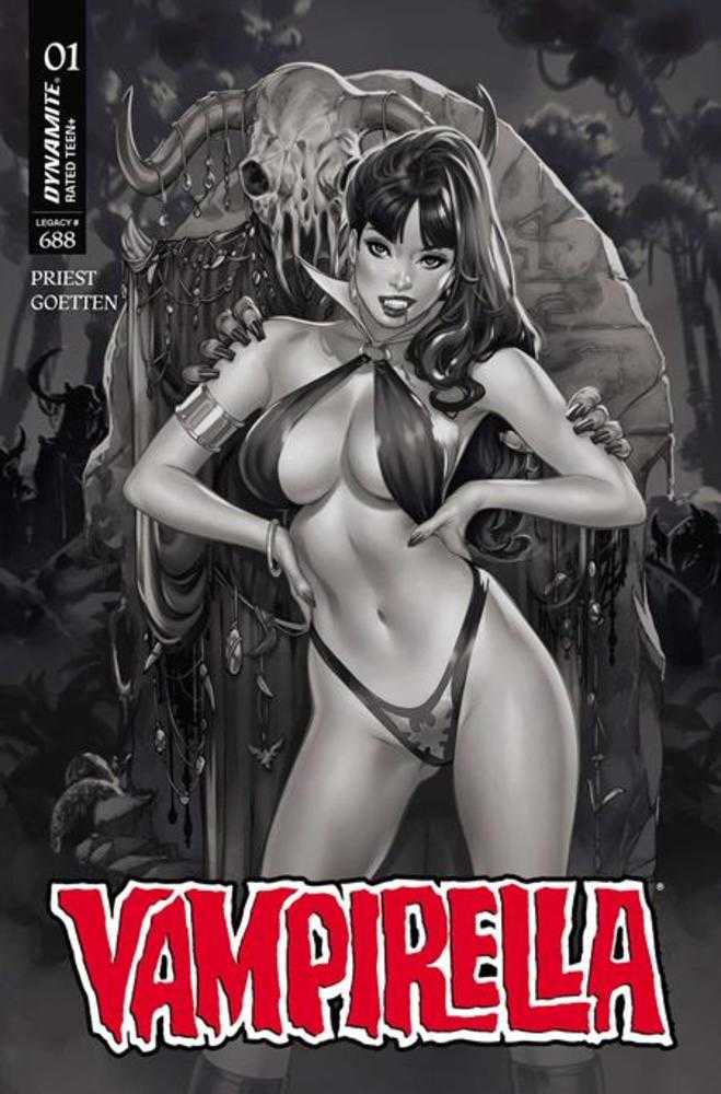 Vampirella (2026) #1 Cover N Inc 1:7 Elias Chatzoudis Black & White Variant