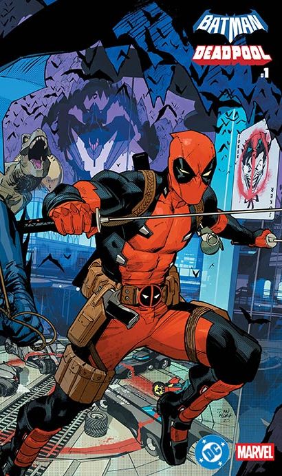 DC Marvel Batman Deadpool #1 (One Shot) Cover B Dan Mora Batman Deadpool Wraparound Card Stock Variant