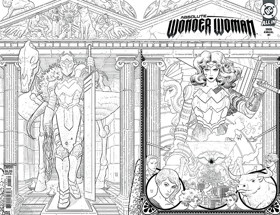 Absolute Wonder Woman Annual 2026 #1 (One Shot) 2nd Print Cover B Hayden Sherman Black & White Wraparound Card Stock Variant