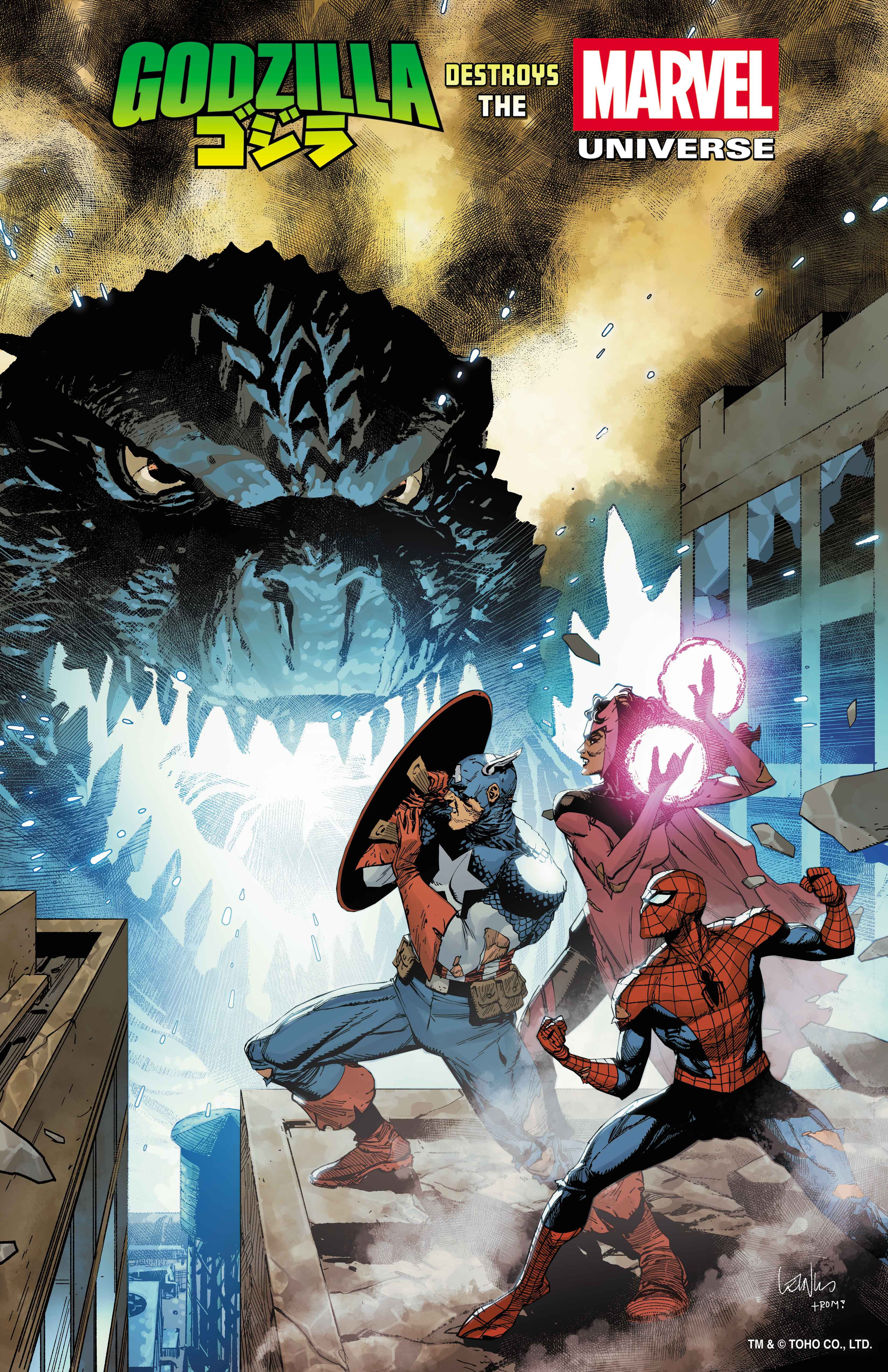 Godzilla Destroys The Marvel Universe #1 Leinil Yu Foil Variant