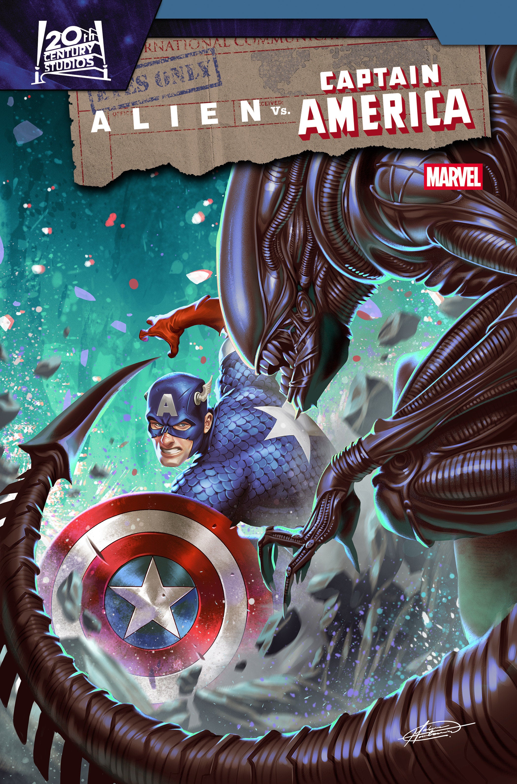 アメコミリーフ　CGC 9.8 Alien vs Cap America #4 Alien vs. Captain America #4 Mateus Manhanini Variant
