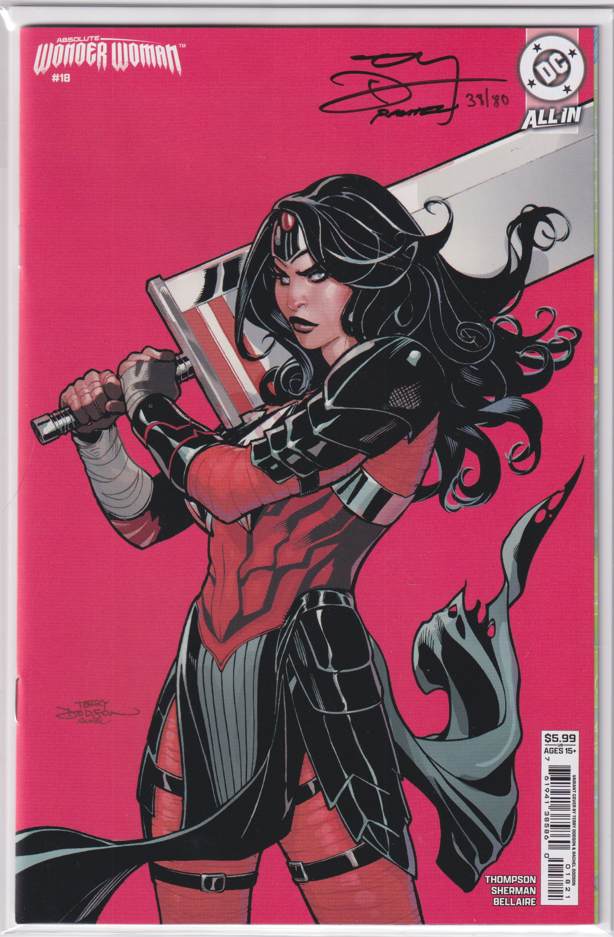 Df Absolute Wonder Woman #18 Variant Signed By Terry Dodson & Rachel Dodson