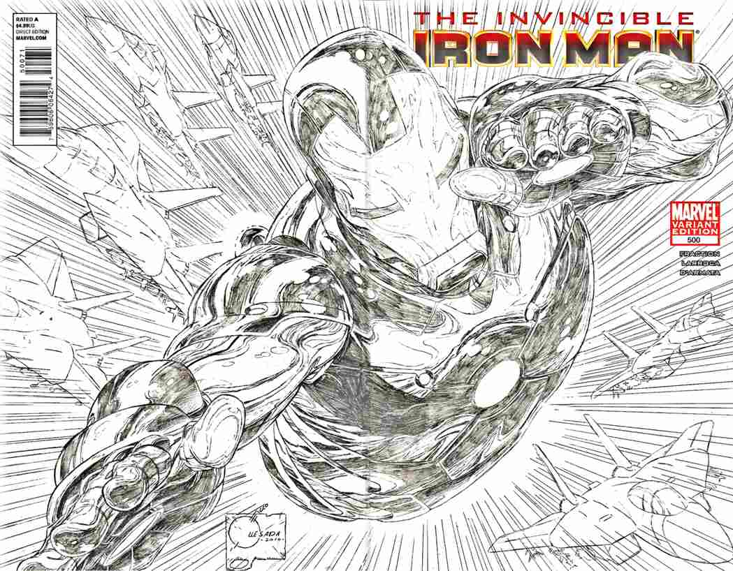 INVINCIBLE IRON MAN (2008) #500 QUESADA SKTECH VAR