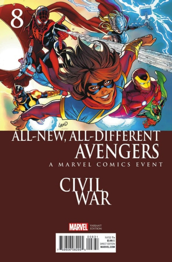 ALL NEW ALL DIFFERENT AVENGERS #8 MAYHEW CIVIL WAR VAR ASO