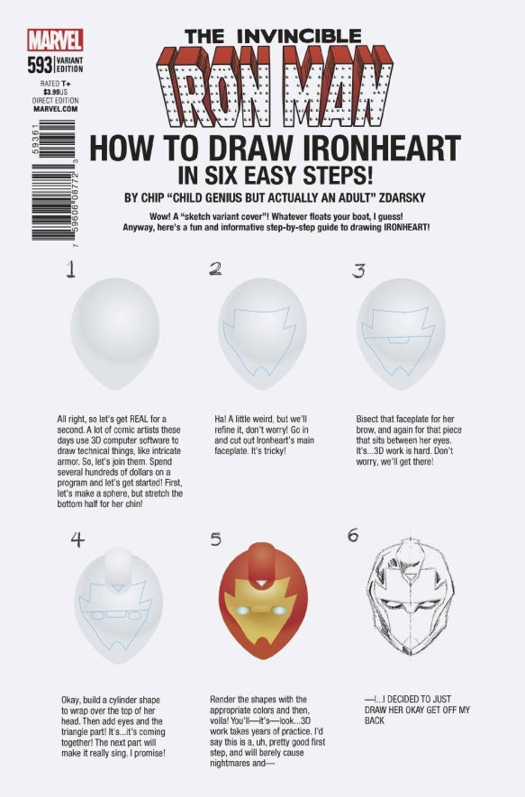 INVINCIBLE IRON MAN #593 ZDARSKY HOW TO DRAW VAR LEG