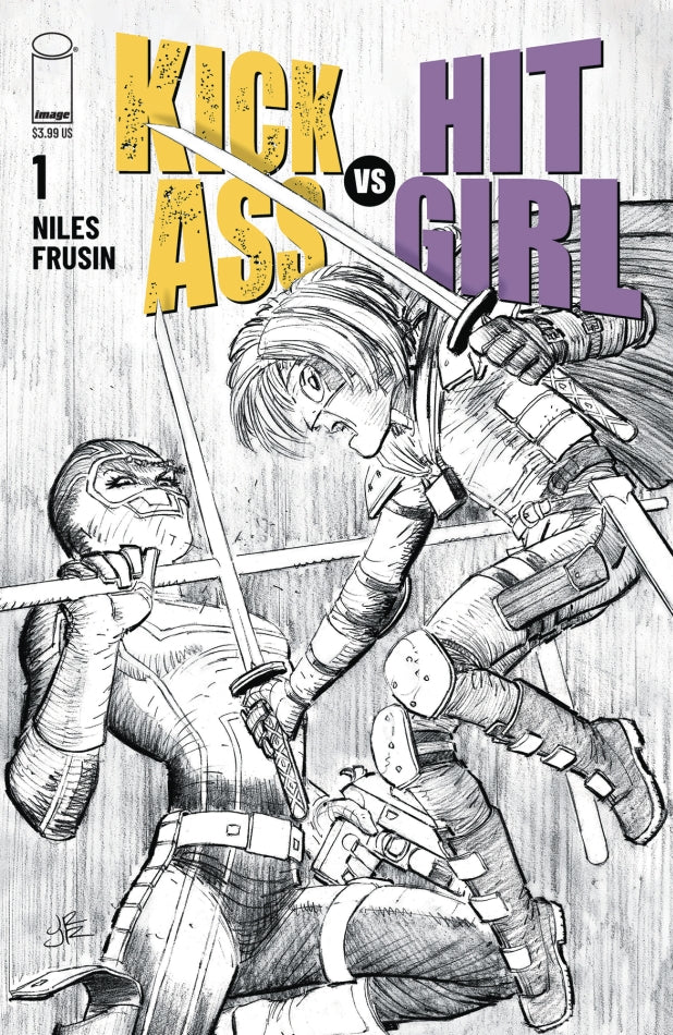 KICK-ASS VS HIT-GIRL #1 (OF 5) CVR B B&W ROMITA JR (MR)