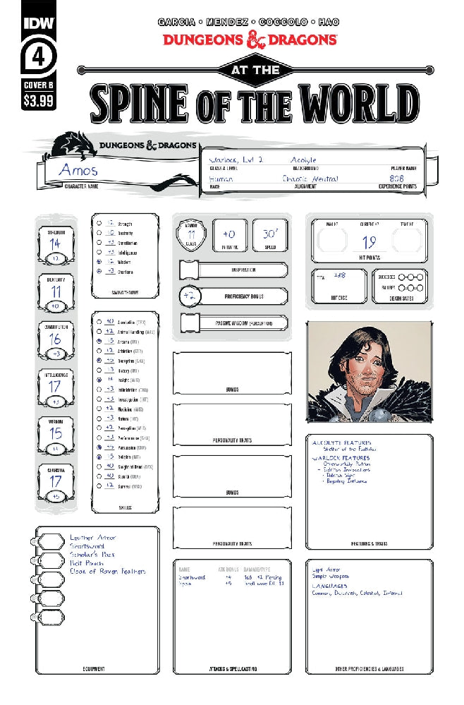 DUNGEONS & DRAGONS AT SPINE OF WORLD #4 (OF 4) CVR B CHARACT
