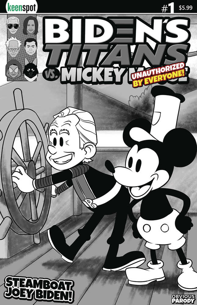Bidens Titans vs Mickey Mouse (Unauth) #1 Cover B Steamboat Jo