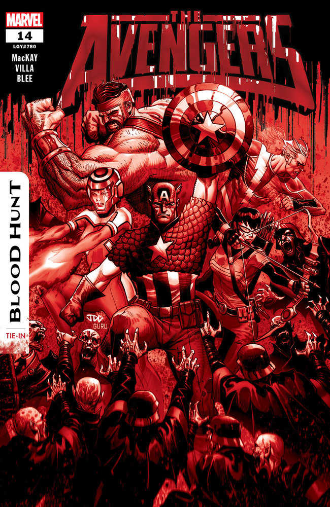 Avengers #14 Joshua Cassara Blood Soaked 2nd Print Variant [Bh]