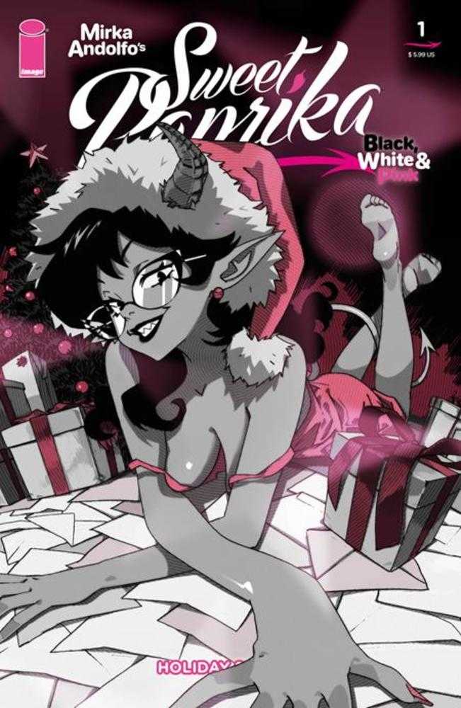 Mirka Andolfos Sweet Paprika Black White & Pink Holiday Special (One Shot) Cover C Vincenzo Puglia Variant (Mature)