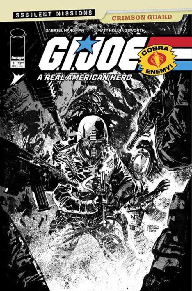 G.I. Joe A Real American Hero Sssilent Missions Crimson Guard #1 (One Shot) Cover C 1 in 10 Gabriel Hardman Black & White Variant