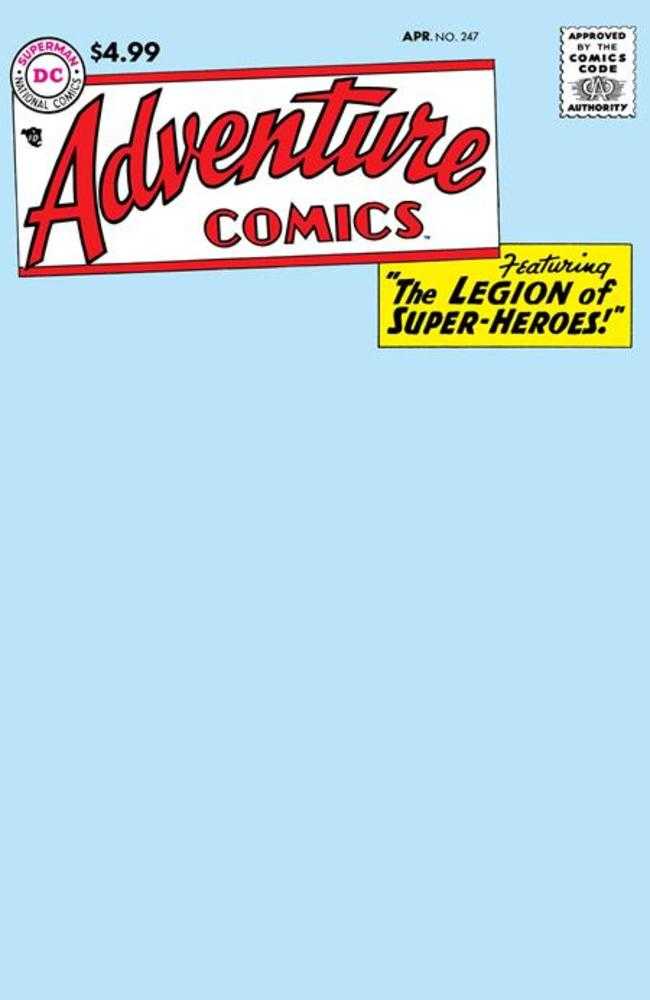 Adventure Comics #247 Facsimile Edition Cover B Blank Card Stock Variant