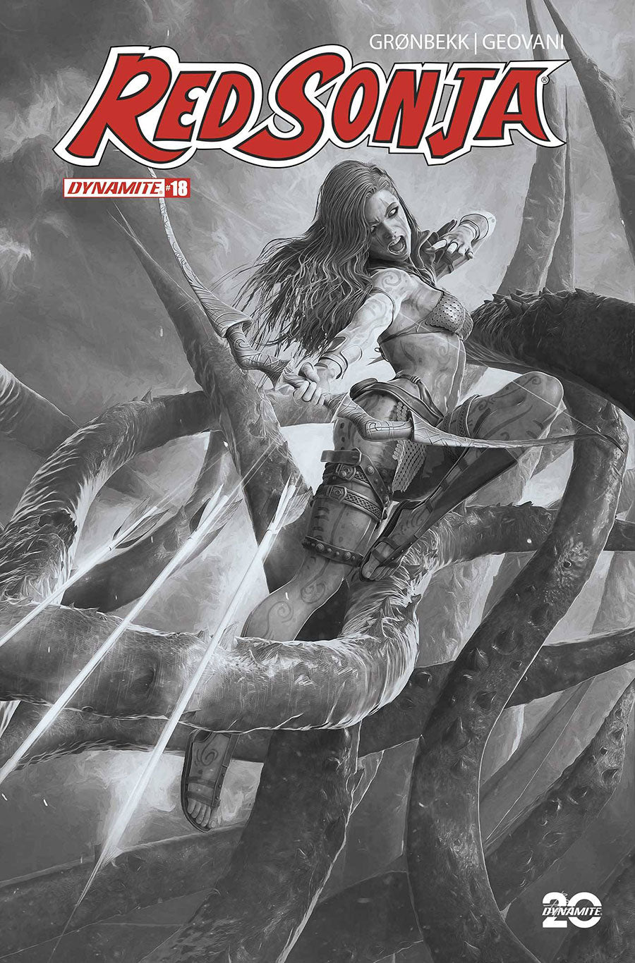 Red Sonja 2023 #18 Cover N 7 Copy Foc Variant Edition Barends Black & White