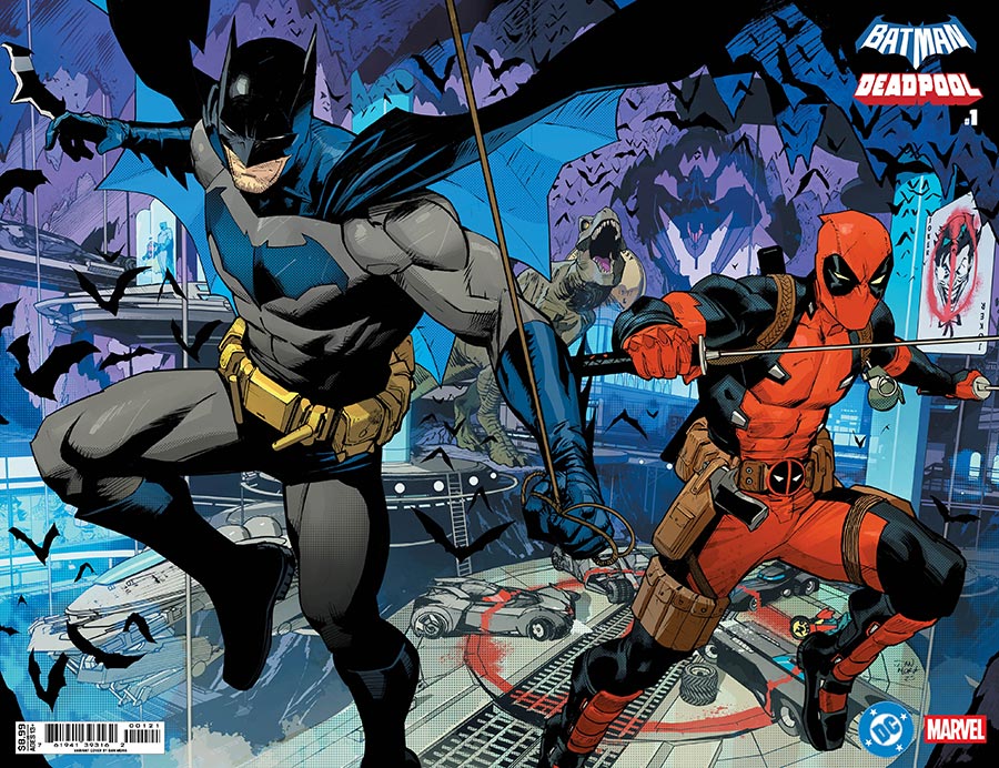 DC Marvel Batman Deadpool #1 (One Shot) Cover B Dan Mora Batman Deadpool Wraparound Card Stock Variant