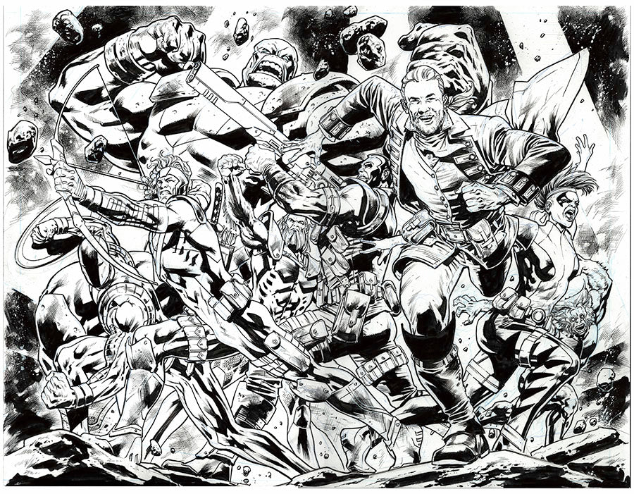 Redcoat #15 Cover E Bryan Hitch Youngblood Team Up Bw Virgin Wraparound Variant