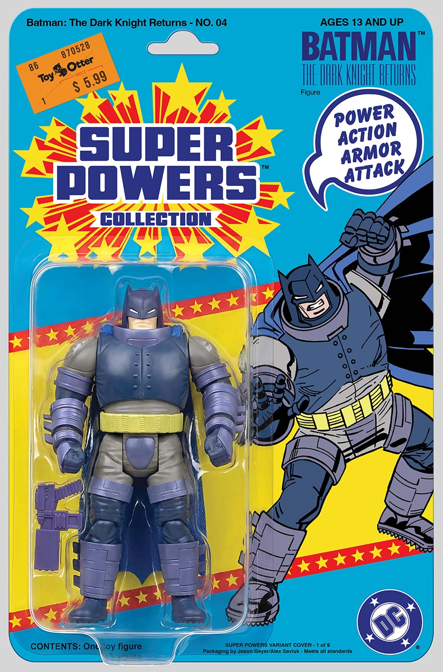 Batman The Dark Knight Returns #4 (Of 4) Facsimile Edition Cover B Jason Geyer & Alex Saviuk Dark Knight Returns Armored Super Powers Action Figure Card Stock Variant