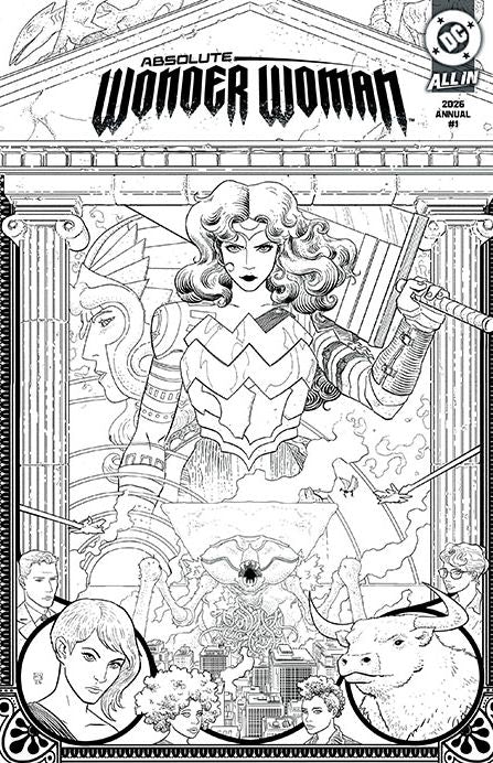 Absolute Wonder Woman Annual 2026 #1 (One Shot) 2nd Print Cover B Hayden Sherman Black & White Wraparound Card Stock Variant