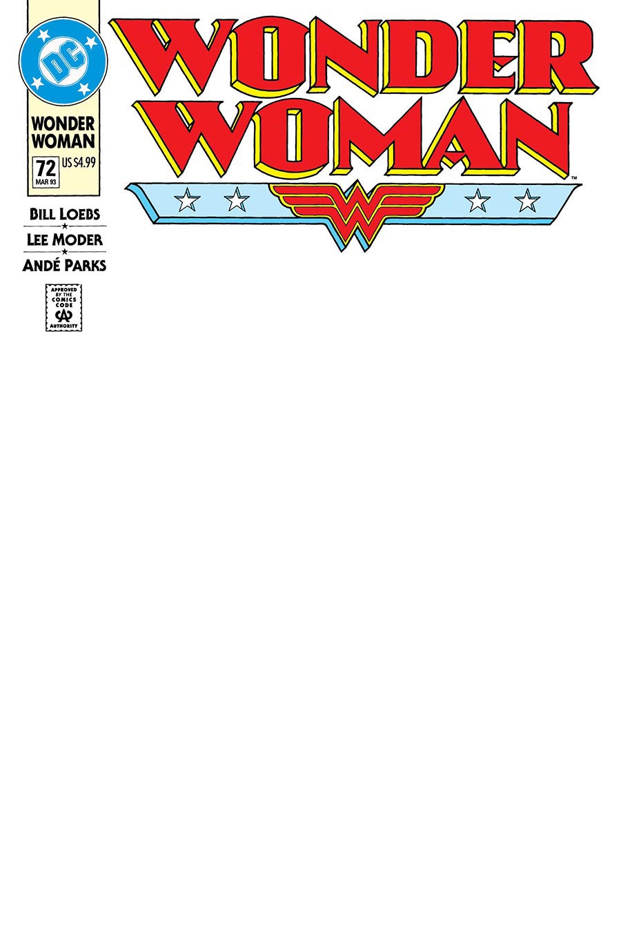Wonder Woman #72 Facsimile Edition Cover C Blank Card Stock Variant