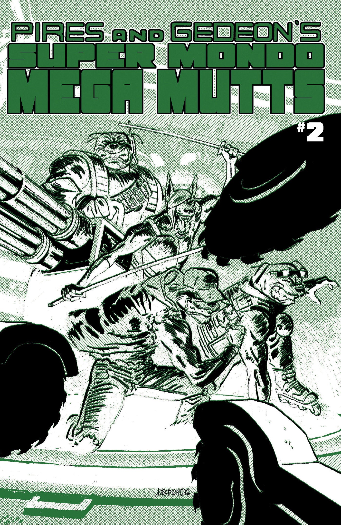 Super Mondo Mega Mutts #2 Cover B Alex Diotto Homage Variant