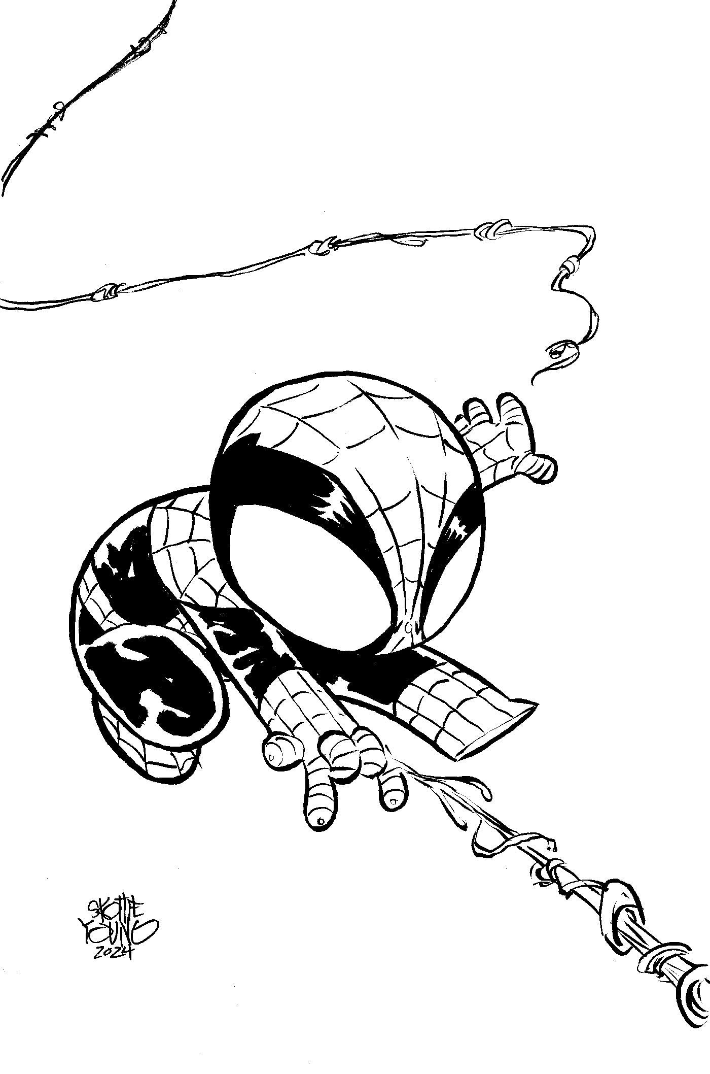 Amazing Spider-Man #51 Skottie Young'S Big Marvel Virgin Black And White 1-50 Variant
