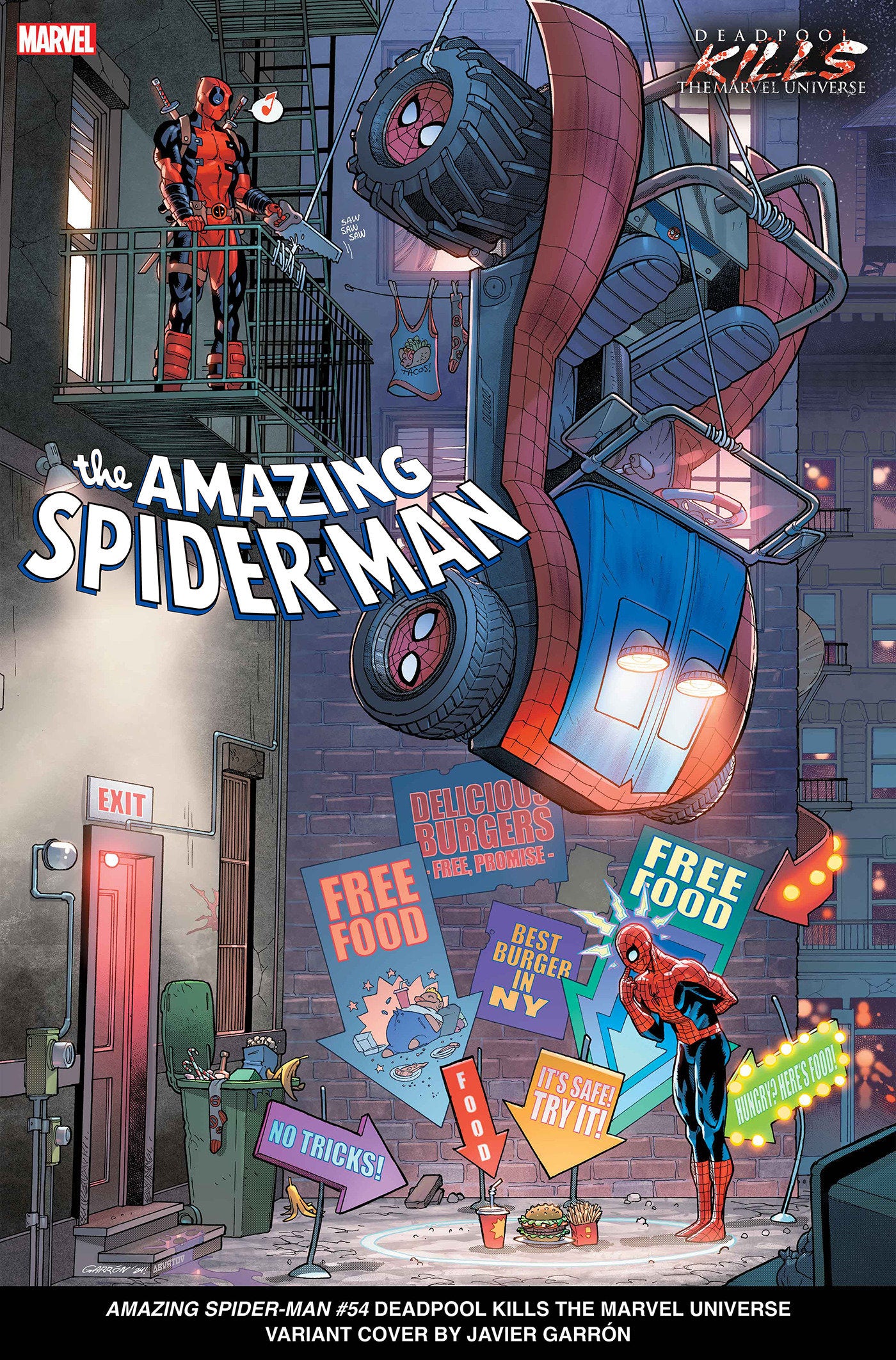 Amazing Spider-Man #54 Javier Garron Deadpool Kills The Marvel Universe Variant