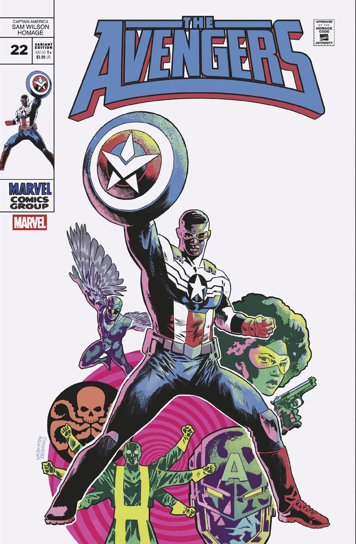 Avengers #22 Mike Walsh Captain America Sam Wilson Homage Variant