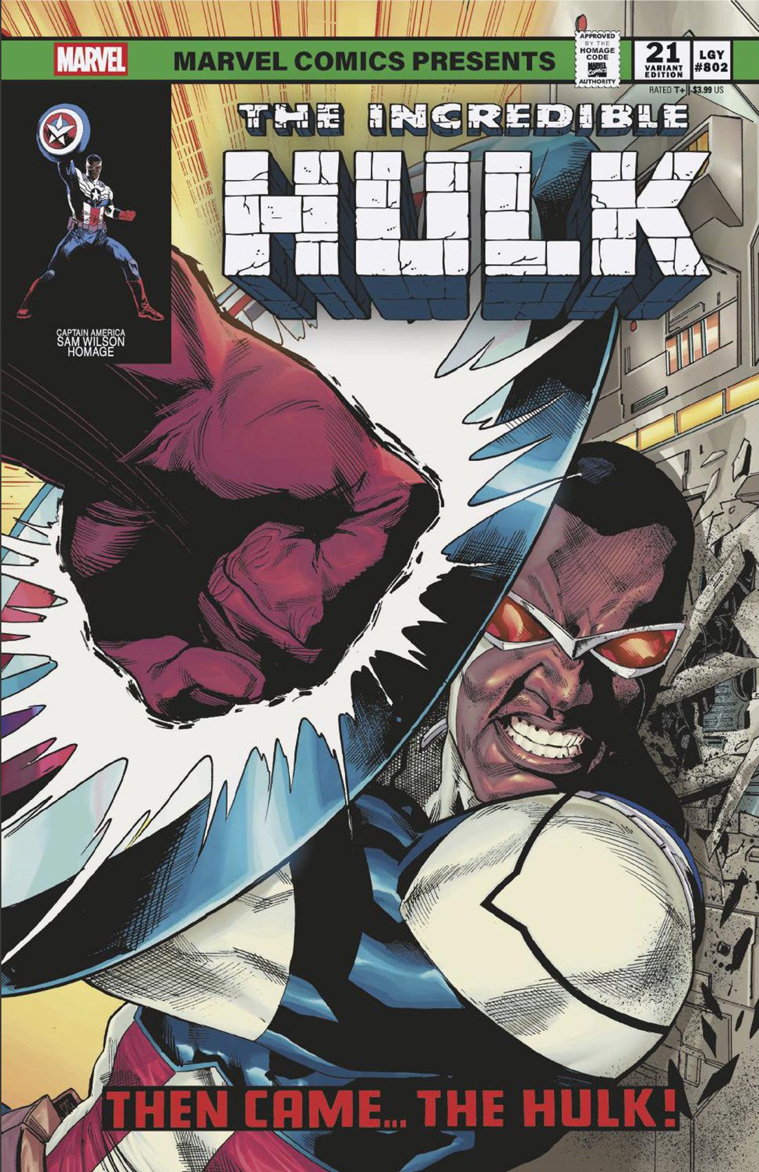 Incredible Hulk #21 Geoff Shaw Captain America Sam Wilson Homage Variant