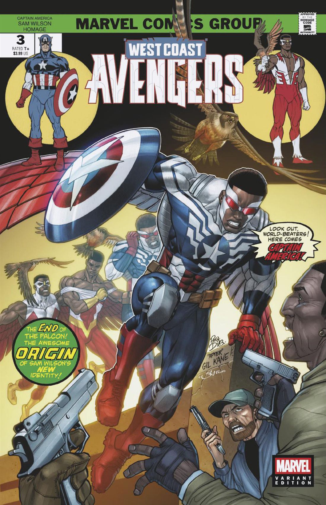 West Coast Avengers #3 Paco Diaz Captain America Sam Wilson Homage Variant