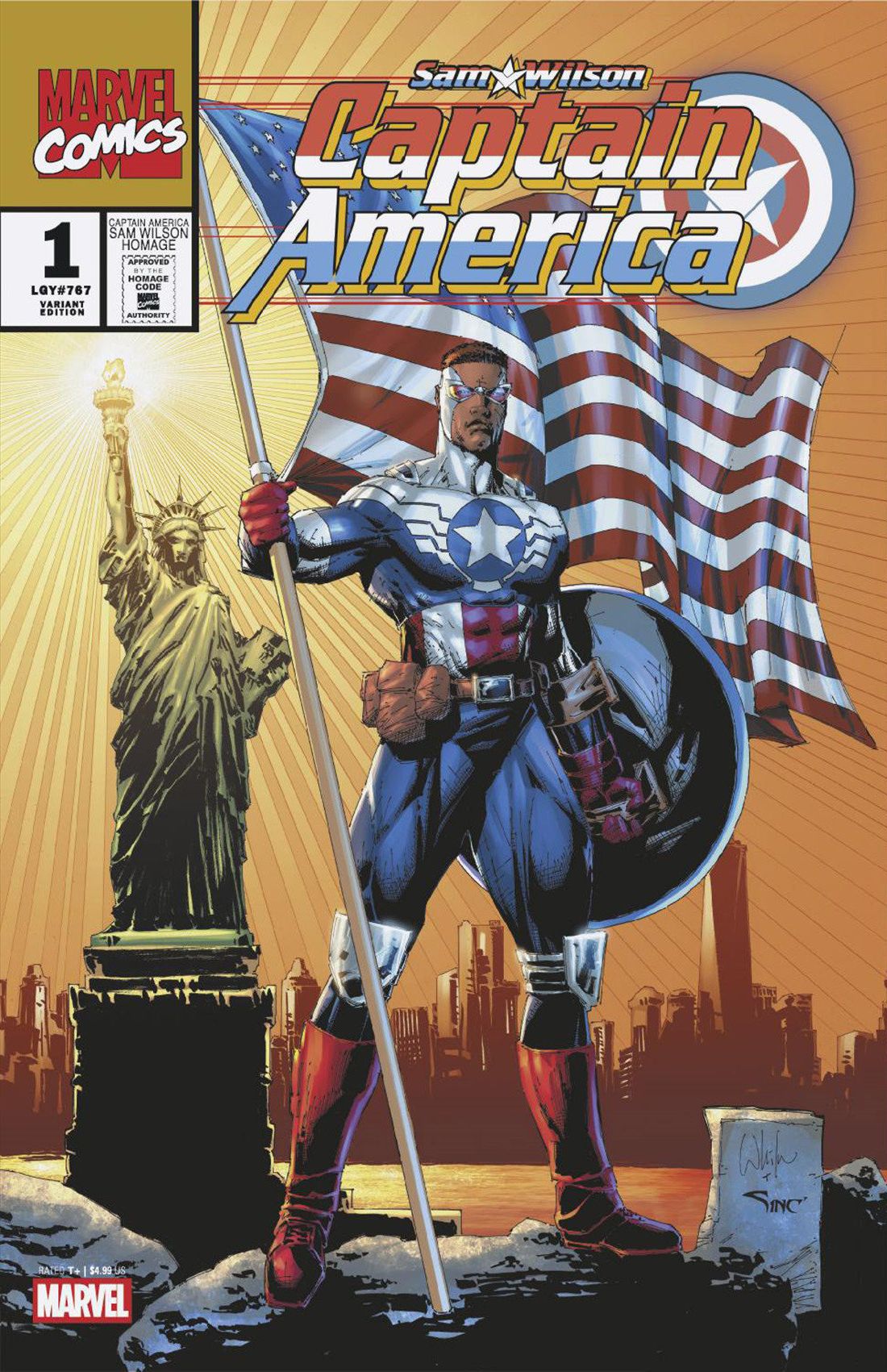 Sam Wilson, Captain America #1 Whilce Portacio Captain America Sam Wilson Homage Variant