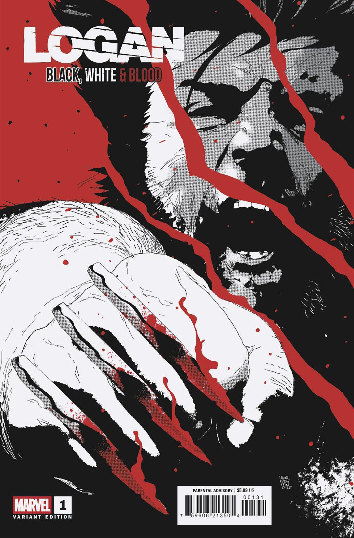 Logan: Black, White & Blood #1 Andrea Sorrentino Variant