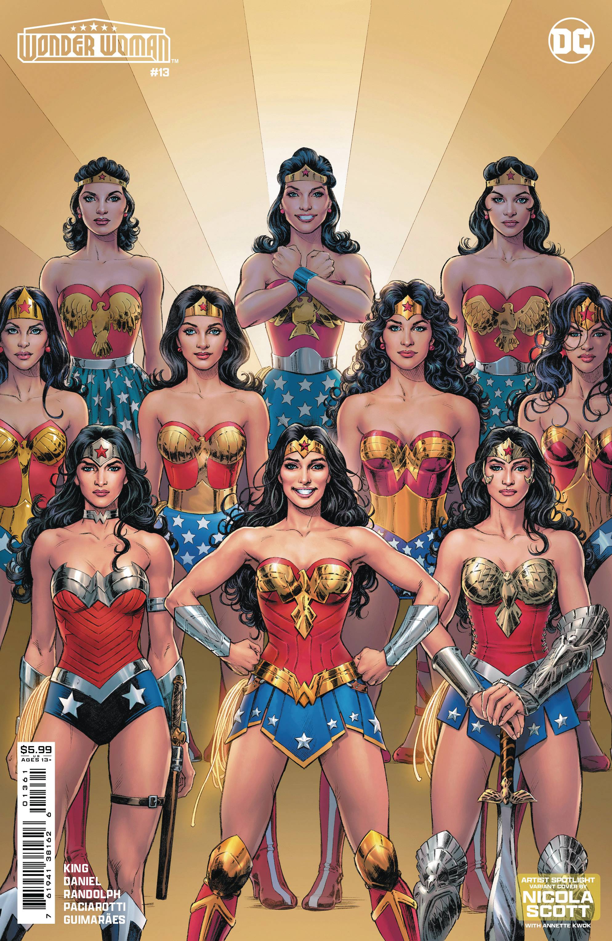 Wonder Woman #13 Cover D Nicola Scott Artist Spotlight Card Stock Variant (Absolute Power)