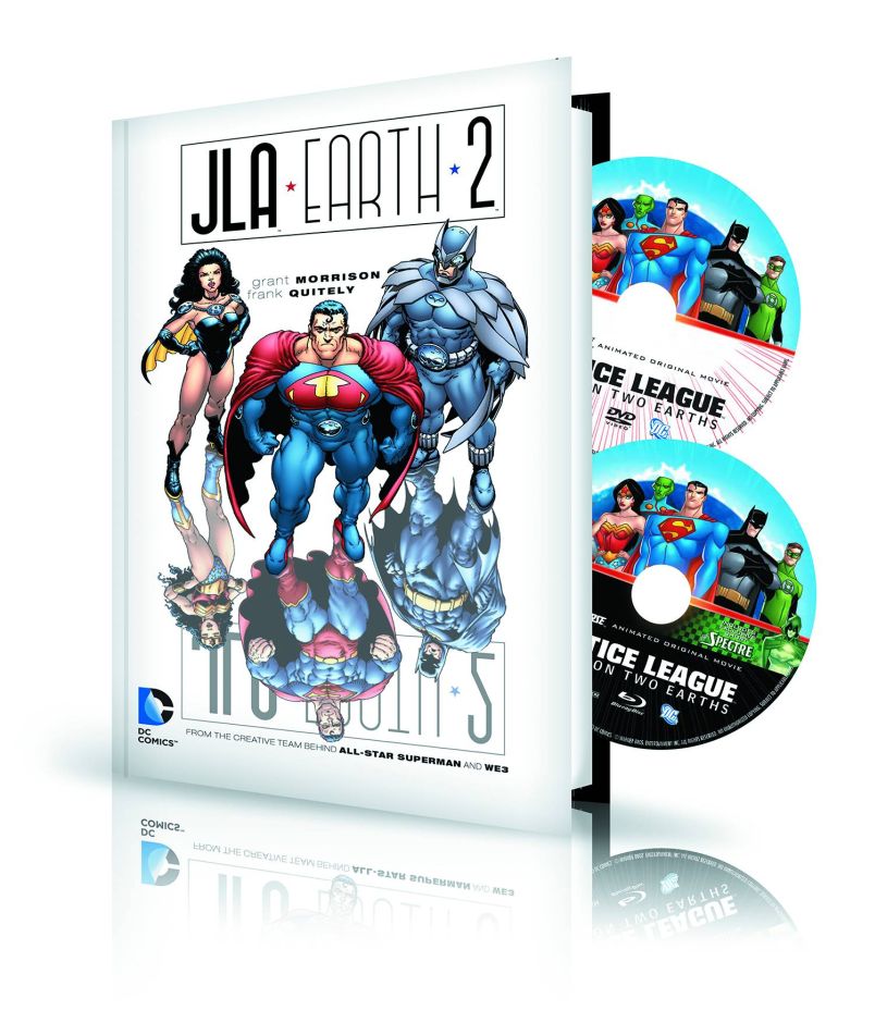 JLA EARTH 2 HC BOOK & DVD BLU RAY SET