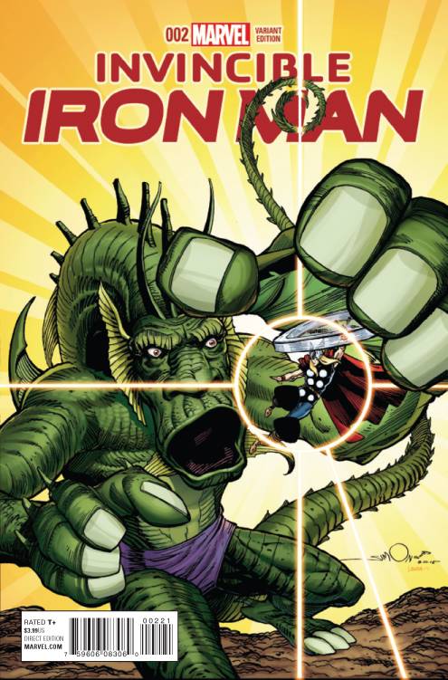 INVINCIBLE IRON MAN #2 BROOKS KIRBY MONSTER VAR