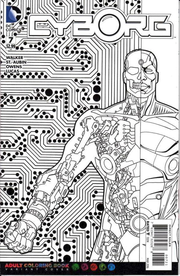 CYBORG #7 ADULT COLORING BOOK VAR ED