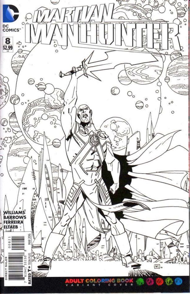 MARTIAN MANHUNTER (2015) #08 ADULT COLORING BOOK VAR ED