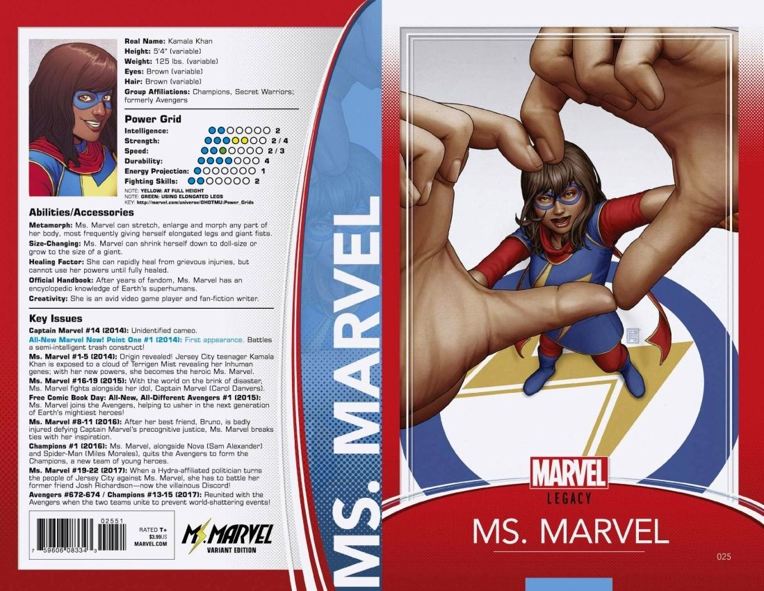 MS MARVEL #25 CHRISTOPHER TRADING CARD VAR LEG