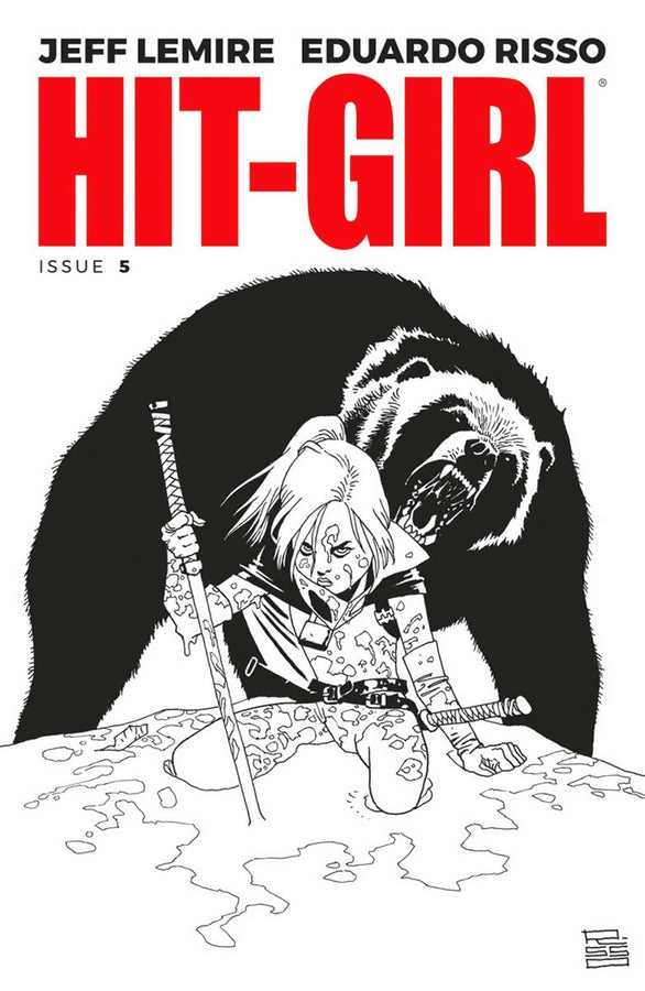 HIT-GIRL #5 CVR B B&W RISSO (MR)