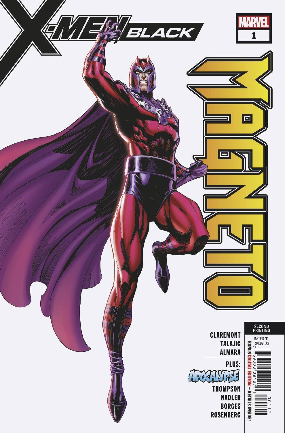 X-MEN BLACK MAGNETO #1 2ND PTG JSC VAR