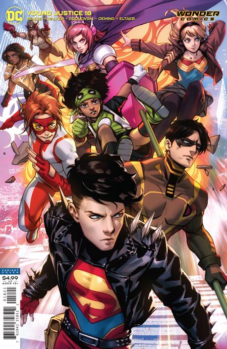 YOUNG JUSTICE #18 CARD STOCK DERRICK CHEW VAR ED