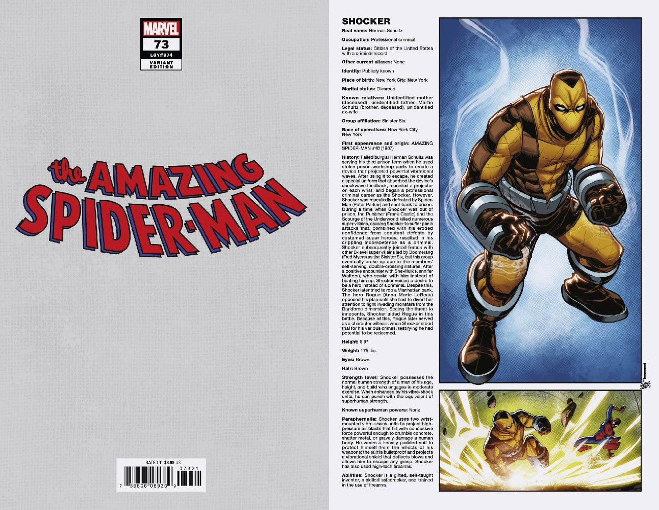 AMAZING SPIDER-MAN (2018) #73 BALDEON HANDBOOK VAR SINW