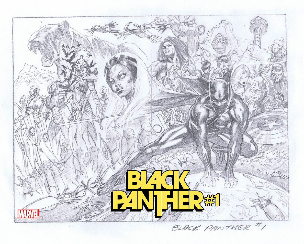 BLACK PANTHER (2022) #01 2ND PTG ALEX ROSS SKETCH VAR