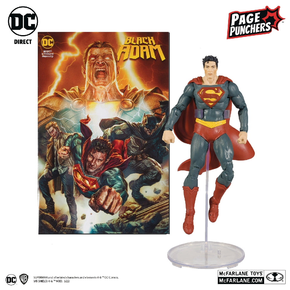 DC DIRECT SUPERMAN 7IN ACTION FIGURE WITH BLACK ADAM COMIC BOOK