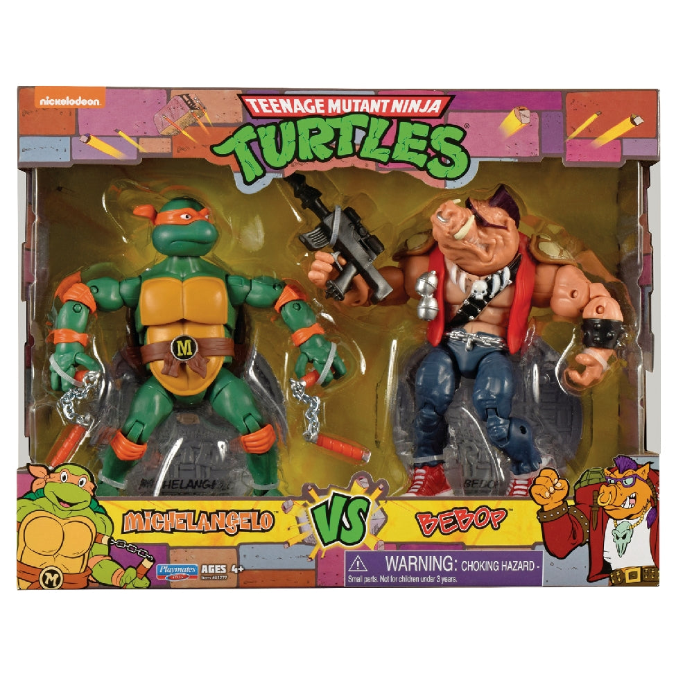 TMNT CLASSIC MIKEY VS BEBOP 2PK ACTION FIGURES