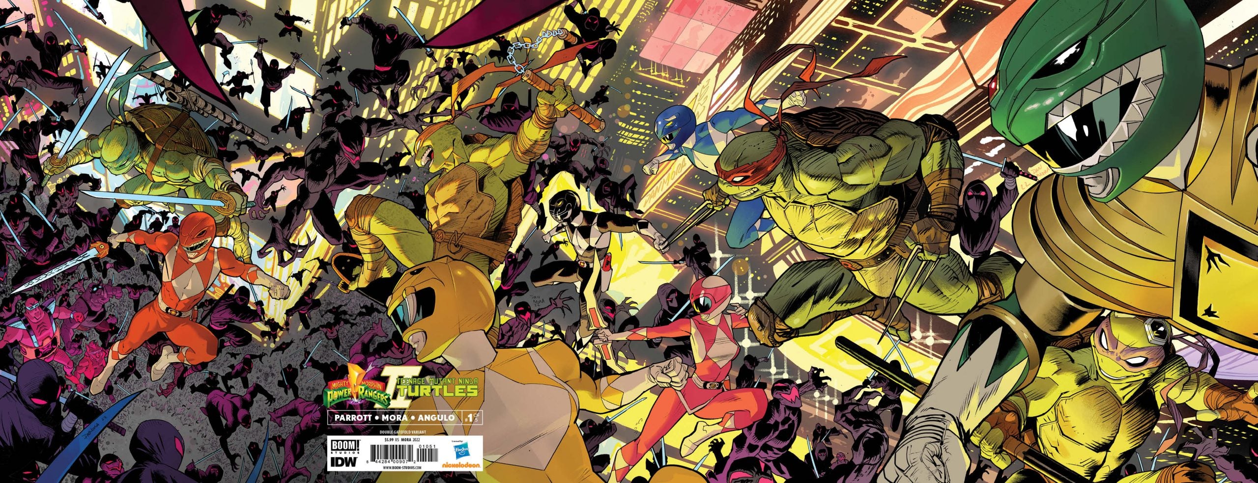 MMPR TMNT II #1 (OF 5) CVR E DOUBLE GATEFOLD VAR MORA (C: 1-