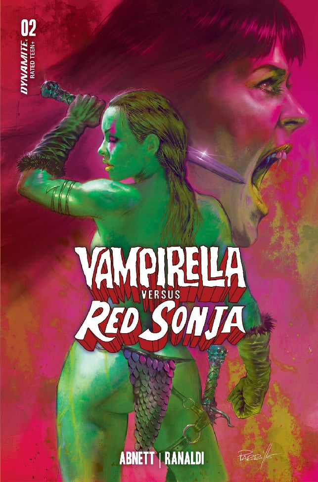 VAMPIRELLA VS RED SONJA #2 CVR N FOC PARRILLO ULTRAVIOLET
