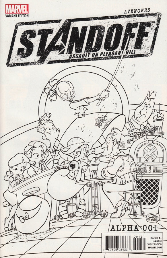 AVENGERS STANDOFF ALPHA #1 PARTY SKETCH VAR ASO